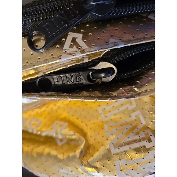 Victoria’s Secret PINK Gold Metallic Backpack – Perforated Style, Black Base. - Picture 8 of 8